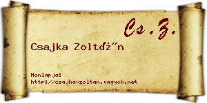 Csajka Zoltán névjegykártya