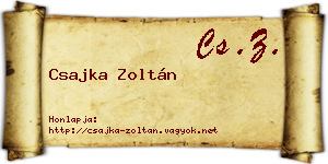 Csajka Zoltán névjegykártya