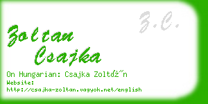 zoltan csajka business card